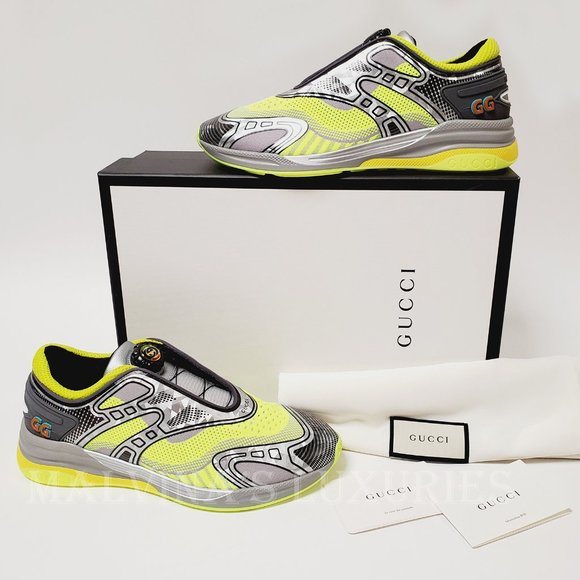 GUCCI SNEAKERS MENS ULTRAPACE R LEATHER SHOES w DOUBLE G LOGO sz 7G 7.5 US - Picture 4 of 16